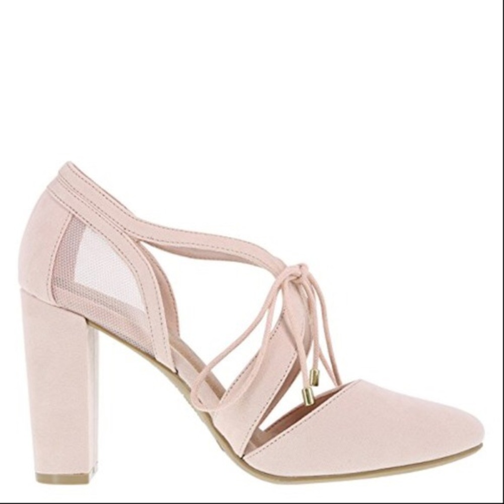 Christian Siriano pink block heel